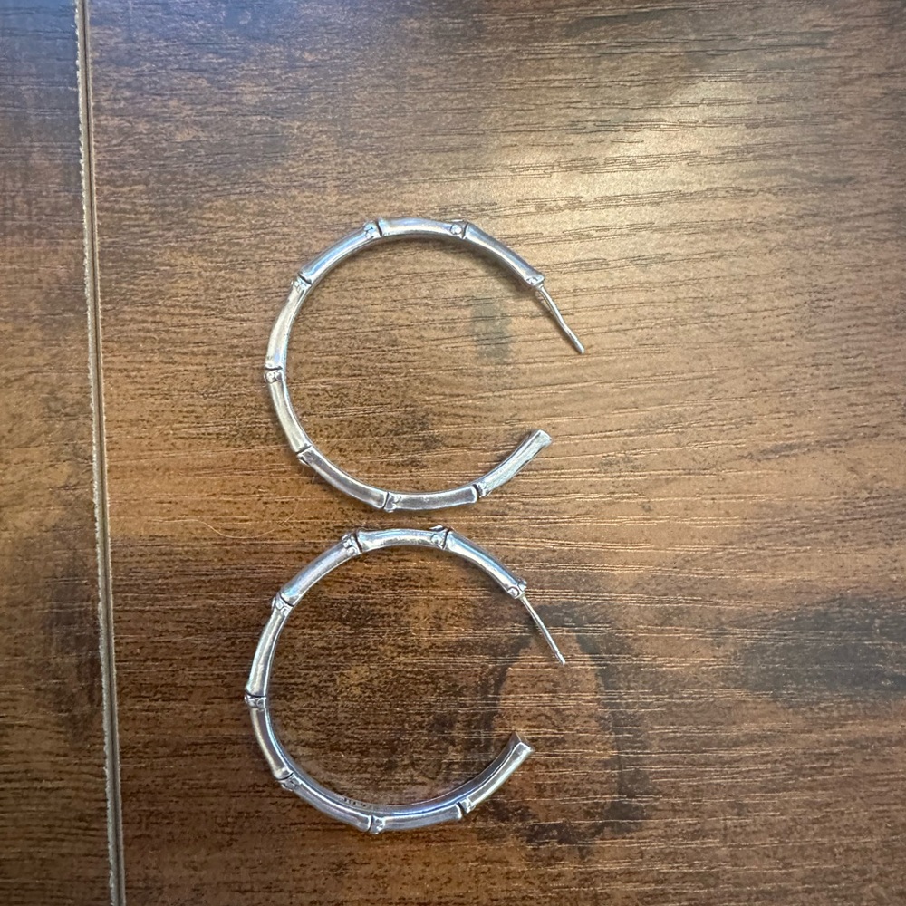 John Hardy sterling silver bamboo hoops